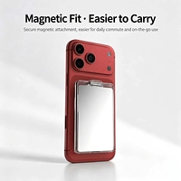 Portefeuille magnétique pour cartes Mirror, 2 cartes, 180 °   Support pliable pour téléphone iPhone 18 Pro Max, accessoires pour téléphone portable, vente en gros