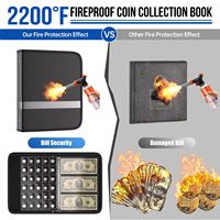 Álbum para Colección de Monedas, 300 Bolsillos, Resistente al Fuego, con 36 Fundas Protectoras para Monedas, Billetes y Sellos
