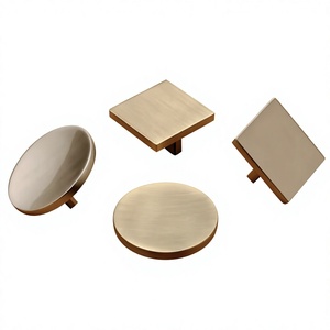 Poignées de meuble minimalistes en laiton, forme carrée et ronde, durables, pour portes de placards de cuisine, décoration intérieure - Product Image 1