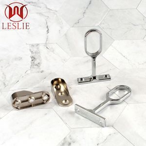 Soporte de Riel Ovalado para Ropa Leslie Wardrobe Hardware, de Aleación de Zinc, Montaje en Pared, Acabado Níquel Cromado YT-1608B YT-1612B - Product Image 1