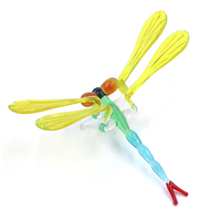 Nouveau Style Sculpté Art Cadeau Décoration Oeuvre Souffler Verre Figurine Animal Libellule