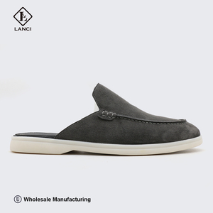 حذاء لانسي رجالي صيفي مفتوح من الخلف سهل الارتداء من الشامواه المسامي مع مقدمة مغلقة - Product Image 3