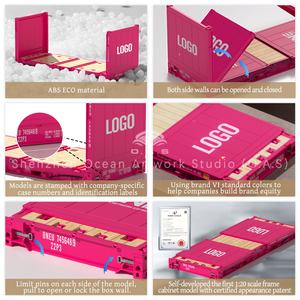 Modèle de conteneur O.A.S Usine personnalisée Échelle 1:20 Boîtes d'expédition artisanales en plastique <span class=keywords><strong>CMA</strong></span> CGM Modèle de conteneur à support plat - Product Image 4