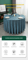 Nappe ronde jacquard pour hôtel et banquet, couverture de table durable en relief pour mariage, fête, restaurant, personnalisation possible