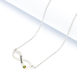 <span class=keywords><strong>Collana</strong></span> <span class=keywords><strong>con</strong></span> nodo d'amore <span class=keywords><strong>con</strong></span> simbolo dell'<span class=keywords><strong>infinito</strong></span> inciso personalizzato in argento Sterling <span class=keywords><strong>con</strong></span> ciondolo <span class=keywords><strong>con</strong></span> nome - Product Image 2