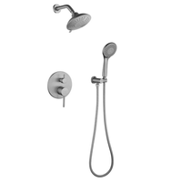 Ensemble de douche mural encastré avec kit de finition à pression équilibrée, douchette à main, robinetterie de salle de bain moderne CUPC