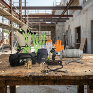 Kit de harnais antichute robuste multifonctionnel avec ceinture porte-outils suspendue, ensemble d'équipement de sécurité avec gants, corde et pochette - Product Image 3