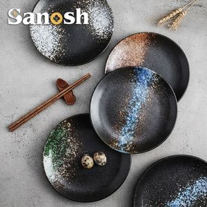SANOSH Vaisselle en céramique de style japonais sans cadmium, ensembles d'assiettes, vaisselle en céramique, <span class=keywords><strong>assiette</strong></span> personnalisée pour restaurant, hôtel, maison - Product Image 1