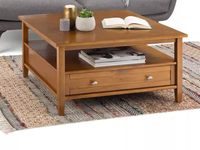 Table basse moderne en bois massif avec tiroir, table basse pour salon