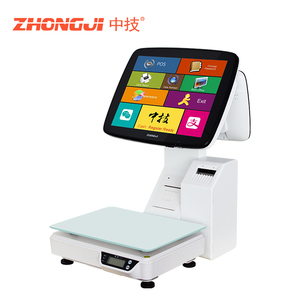 Báscula ZHONGJI POS, precios de pesaje y báscula de pesaje de etiquetas de código de barras con impresora de recibos y respaldo de batería - Product Image 2