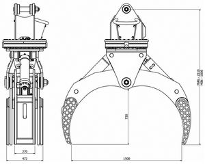 Raccordo rotante per 6T 9T 6-50 Ton escavatore, demolizione grappolo con rotazione, tubazione maneggevole presa per la vendita - Product Image 6