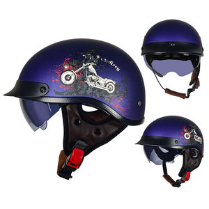Casco rétro vintage abs approuvé par points casques d'équitation de vélo électrique demi-visage casques de moto hommes femmes <span class=keywords><strong>taille</strong></span> Xl état neuf - Product Image 6