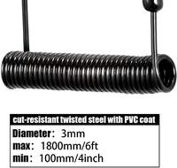 Cable de Seguridad Antirrobo de Aleación de Zinc con Resorte en Espiral, Dos Llaves, Cable Universal para Bloqueo de Computadora Portátil