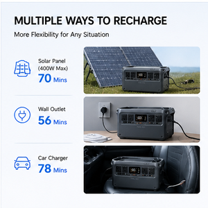 Station d'alimentation portable 1000Wh, générateur solaire 2600W, batterie LiFePO4, charge rapide, alimentation UPS pour le camping et <span class=keywords><strong>les</strong></span> situations d'urgence - Product Image 6