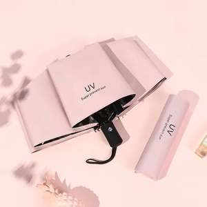 Parapluie pliant automatique de voyage en pongé, personnalisé avec logo d'entreprise, cadeau promotionnel, vente en gros - Product Image 4