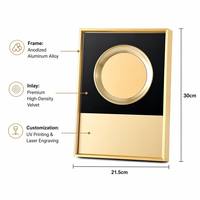 Plaque de concessionnaire agréé en alliage d'aluminium haut de gamme personnalisée avec incrustation en velours, récompense de reconnaissance d'entreprise de luxe