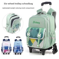 Sac à dos à roulettes pour enfants, unisexe, pour l'école primaire, imperméable, ultra-léger, extensible, en nylon, grande capacité - Nouveauté en promotion