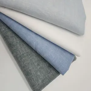 Gömlek sıcak satış keten pamuklu patiska kumaş boyalı nefes yüksek dereceli kumaş rulo ambalaj Jiangsu dokuma hafif düz
