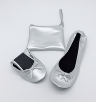 Chaussures Ballerines Pliables en PU/PVC avec Nœud, Modèle OEM, Très Vendues pour Automne/Hiver/Printemps