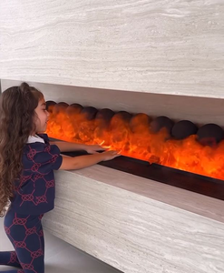 Décor personnalisé Flamme <span class=keywords><strong>Cheminée</strong></span> Électrique Chauffage <span class=keywords><strong>Insert</strong></span> 1800mm Led Smart <span class=keywords><strong>Cheminée</strong></span> De Luxe <span class=keywords><strong>Cheminée</strong></span> Électrique - Product Image 1
