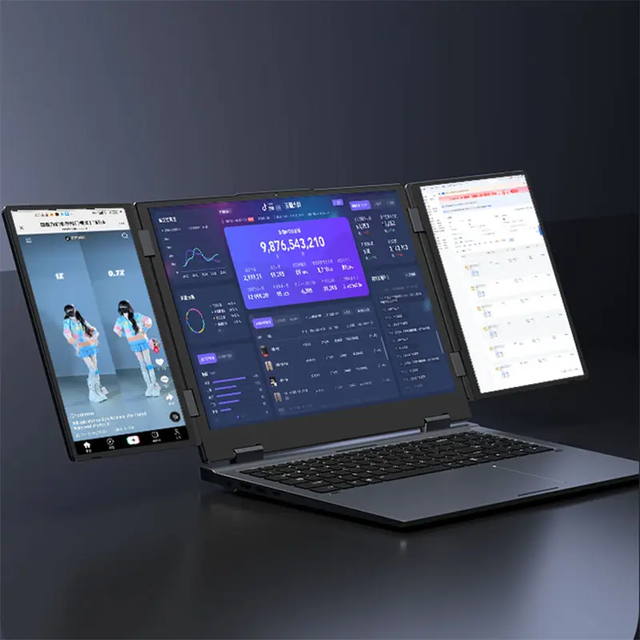 ODM OEM Three Extra Screens Laptop Core I7-1260P 16 Inch Dual Portable Monitor Laptop Dual RAM SSD Triple Screen Laptop