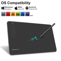 Tableta gráfica personalizable G12 de 10*6 pulgadas de alta velocidad con lápiz óptico sin batería tableta gráfica de arte digital