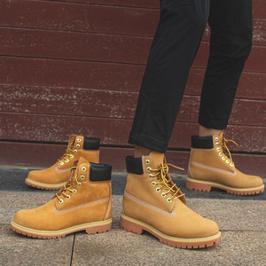 Bottes courtes de randonnée jaunes classiques et polyvalentes pour hommes, style anglais, à tige haute, en EVA - Product Image 2