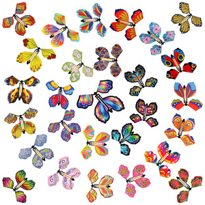 Mariposa impulsada por resorte LEMON Magic Fairy Flying Butterfly Wind up Butterfly Decoraciones para sorpresa Boda Regalo de cumpleaños - Product Image 1