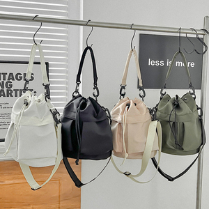 Trendy Women's Single Shoulder <b>Bucket</b> Bag Featuring <b>Folds</b> and EasytoCarry Handle Sling - Product Image 2
