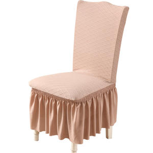 Housse de chaise à volants en dentelle jacquard tricotée de style européen Bindi pour chaises de plage d'hôtel Banquet de mariage-Lavable écologique - Product Image 2
