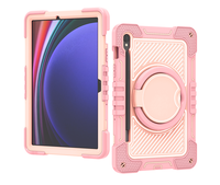 Étui de tablette robuste et portable pour Tab S9FE S10FE, support rotatif à 360 degrés, étui de protection absorbant les chocs