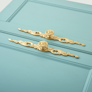 Modern European Vintage French Drawer Brass Cabinet <b>Handles</b> Pure <b>Copper</b> Wardrobe Pulls Hardware for Kitchen Living Room - Product Image 4