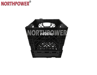 Caisse à lait haute 16QT robuste pliable empilable pliable en plastique légumes fruits bière poignées faciles à saisir