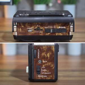 Retro Wood Style 9 Band AM FM SW Radio with X Bass <b>MP3</b> Player BT USB TF Rechargeable for Portable Home Use - Product Image 2