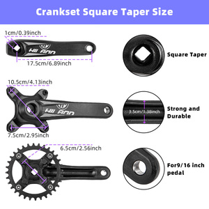 JOYSUN 104 BCD 32/34/36T, juego de <span class=keywords><strong>bielas</strong></span> de bicicleta de montaña de aleación de aluminio, cono cuadrado/hueco integrado <span class=keywords><strong>MTB</strong></span> Bike 170mm - Product Image 6