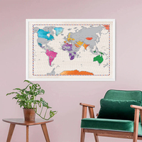 Deluxe haute qualité à gratter carte du monde affiche personnalisée voyage bureau décor à la maison avec amour Style fabriqué à partir de papier