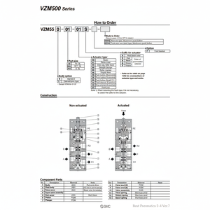 VZM550-01-37 de vannes mécaniques pneumatiques SMC - Product Image 1