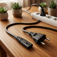 Câble d'extension en cuivre PVC haute tension 2,5A 220V AC avec prise européenne EU, connecteur IEC C7 2 broches pour appareils électroménagers