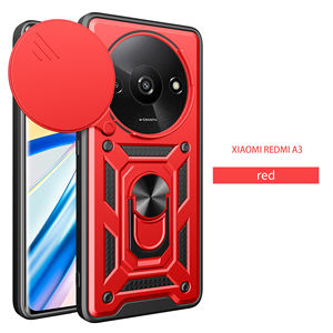 Tam kamera Lens koruma halkası kırmızı renk ile Redmi A3 hibrid telefon kılıfı koruyucu darbeye dayanıklı pencere - Product Image 2