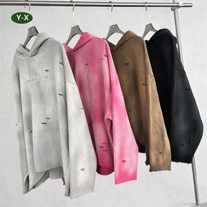 Sweat à capuche en molleton épais de haute qualité, coupe oversize, imprimé vintage vieilli, délavé à l'acide, séchage rapide et respirant - Product Image 3