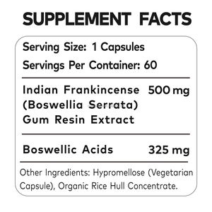 Extracto de Incienso Ayurvédico Indio de Marca Privada, Ácidos Boswélicos, Salud de las Articulaciones, Inmunidad, Intestinal y Metabólica, 60 Cápsulas, COA - Product Image 3