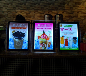 Bất động sản đại lý hoặc nhà hàng Bảng menu hoặc hình ảnh khung Acrylic hiển thị Slim Crystal LED Light Box - Product Image 1