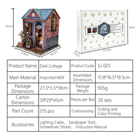 Nuevo Y-TOP Mini Book Nooks de Madera, Rompecabezas 3D de Madera Dark House, Kit DIY de Casa en Miniatura Personalizada