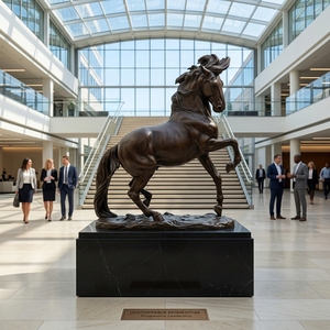 Decoración de Jardín, Estatua de Caballo de Cobre Fundido Sólido para Exteriores, con Pose Majestuosa, Escultura de Animal de Jardín de Gran Tamaño - Product Image 3