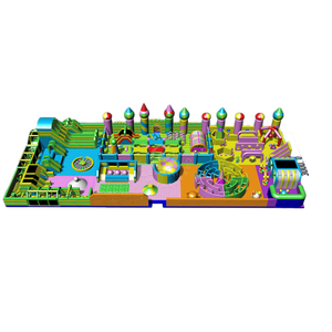 Nhà Máy Inflatable Trampoline lớn bị trả lại nhà dành cho người lớn các chướng ngại vật Inflatable công viên chủ đề - Product Image 2