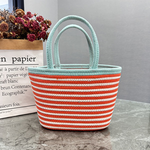 Bolso tejido de cuerda de algodón con diseño de dibujos animados, bolso tote lindo para mujer, gran capacidad - Product Image 5