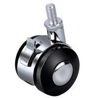 Petites roulettes à billes noires en nylon de 40mm pour meubles 2 pouces en caoutchouc PU PVC TPR PP-Quincaillerie industrielle avec fonction pivotante