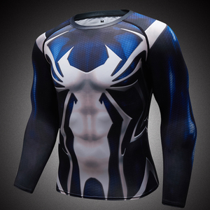 Cody Lundin Gym <strong>Clothes</strong> Men Polyester Spandex T Shirts <strong>Spiderman</strong> Compression Long Sleeve T Shirt - Product Image 2