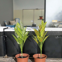 Haute qualité 60cm plante artificielle feuilles colorées toucher naturel plastique RX décoration d'intérieur pour la maison salon Faux plante