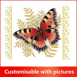 NKF ago punker farfalla punto croce decorazione per la casa set di ricamo personalizzato Kit all'<span class=keywords><strong>uncinetto</strong></span> a mano DIY 11CT 14CT - Product Image 2